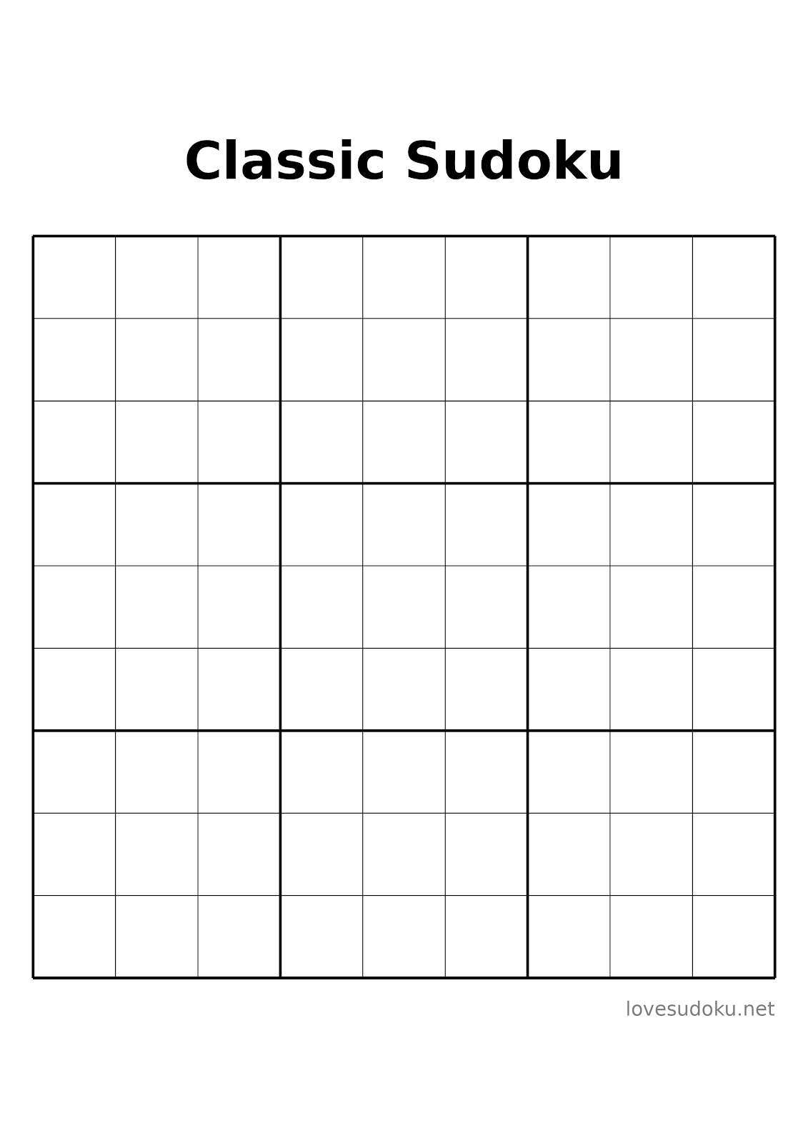 simple sudoku printable